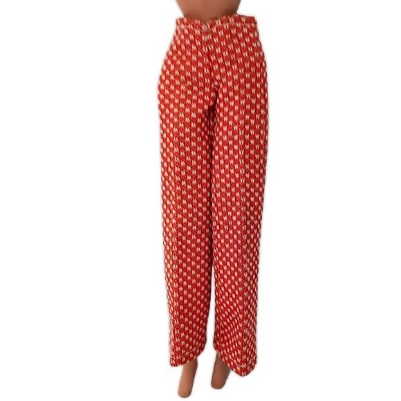 Vintage 70s Barbie Clone Doll Pants Trousers Red White Polka Dot Polyester Flare - Picture 5 of 15